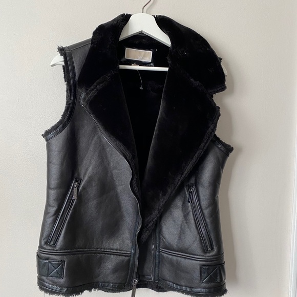 Michael Kors Faux Leather Shearling Vest - Picture 3 of 6